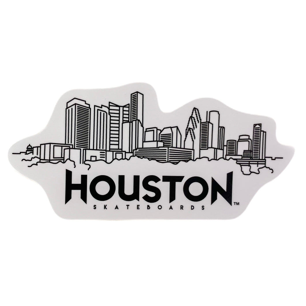 Houston Skyline Sticker White 6’ x 3'