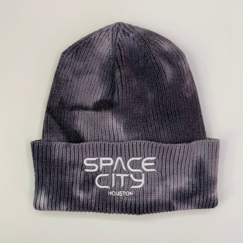 Space City Black Tie Dye Beanie